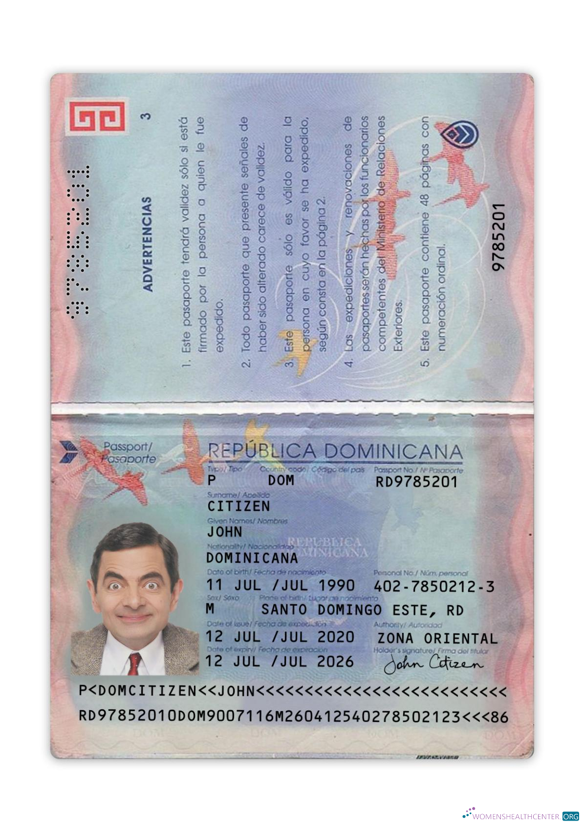 Download Dominican Republic passport 2020 present Photoshop template